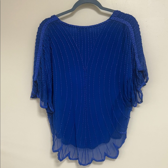 ❄️ electric blue beaded blouse - Picture 5 of 7